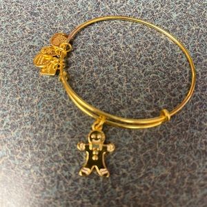 Alex and Ani gold gingerbread man bracelet
